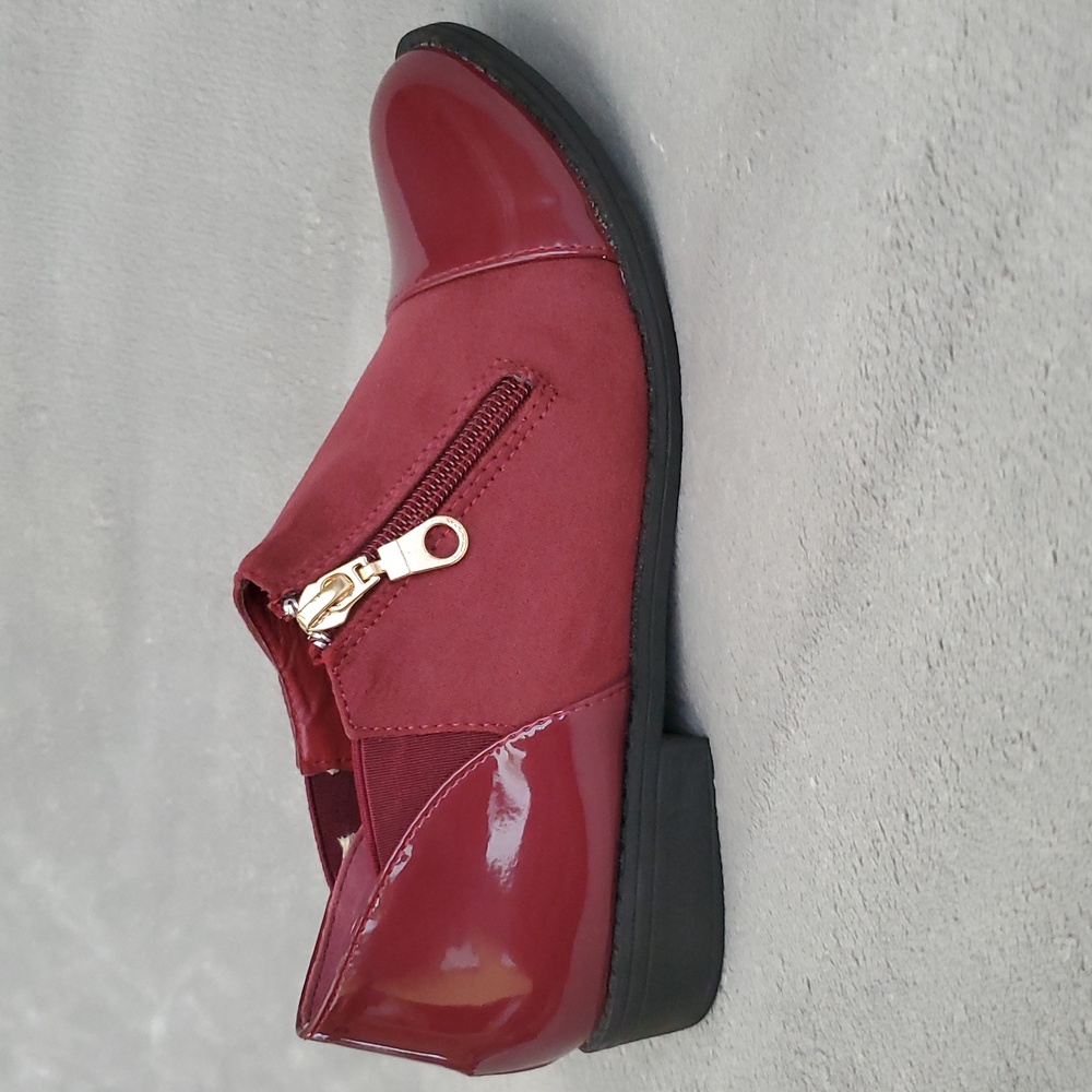 QUEEN ViVi Burgundy Patent Faux Suede Shoes EUROPEAN SIZE: 37 - Picture 2 of 12